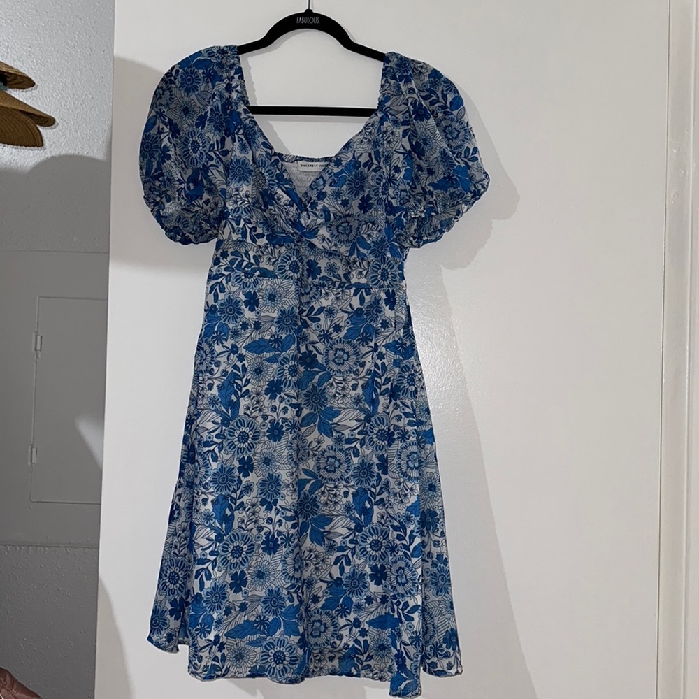 Blue floral dress